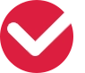 A red background with a check mark symbolizing completion or approval.
