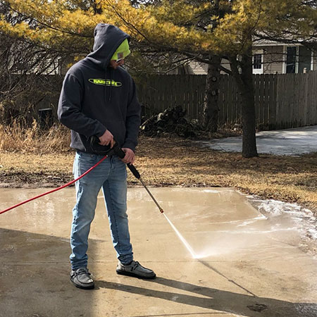 Concrete pressure washing